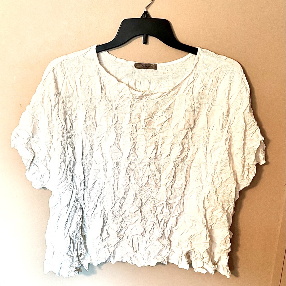 Chalet et Moi White Crinkle Top - L